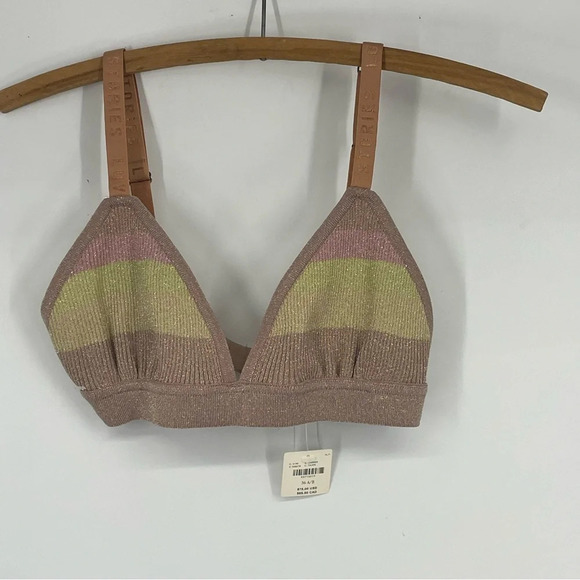 NWT Anthropologie LOVE STORIES Striped Uma Bralette 34 A/B - Picture 2 of 6